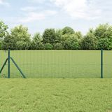 vidaXL Gelast hekwerk, verankerd in de grond, 50 x 0,6 m, groen