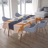 Bonamaison Tafelkleed, Anti-Mold, Sneldrogend, Waterdicht, 100% Polyester Tafellaken, Oranje, gebroken wit, 140 x 200 Cm - Ontworpen en Vervaardigd in Turkije