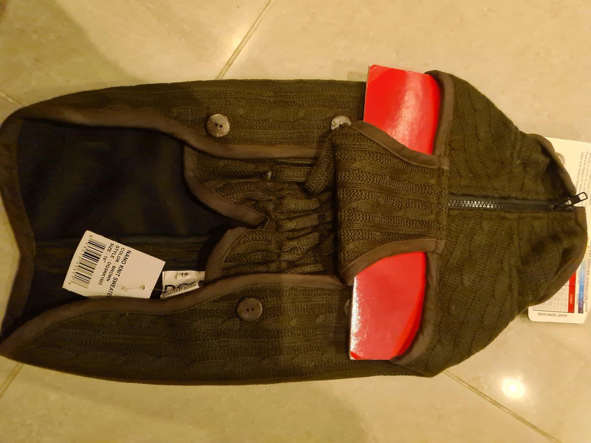 nano knit sweater bruin 16''