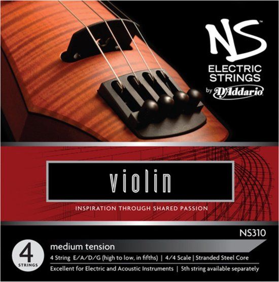 D'Addario NS310 Electric Violin String Set - Medium