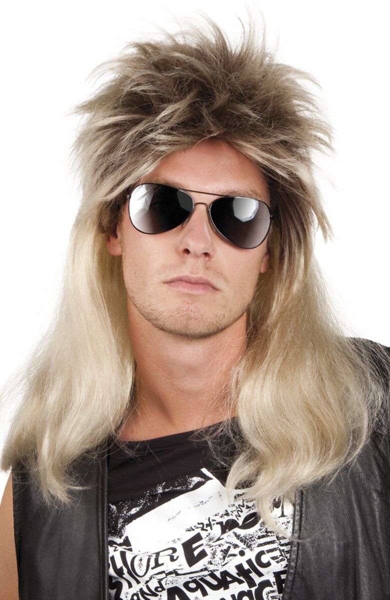 Boland Blonde pop-rockpruik voor mannen - Verkleedpruik - One size