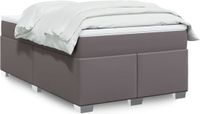 vidaXL Boxspringbed met matras, kunstleer, grijs, 120x200 cm