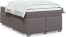 vidaXL Boxspringbed met matras, kunstleer, grijs, 120x200 cm
