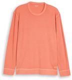 Tom Tailor - Shirt met lange mouwen en wafelstructuur - Maat M - Wild Coral