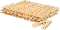Merkloos Wasknijpers - 60x - bamboe hout - 7 cm