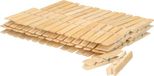 Merkloos Wasknijpers - 60x - bamboe hout - 7 cm