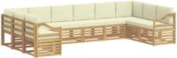 vidaXL - Buiten - bank - set - 10 - st - Wit - en - crèmekleurig - Polyester