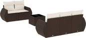 vidaXL Loungeset met kussens polyrattan bruin