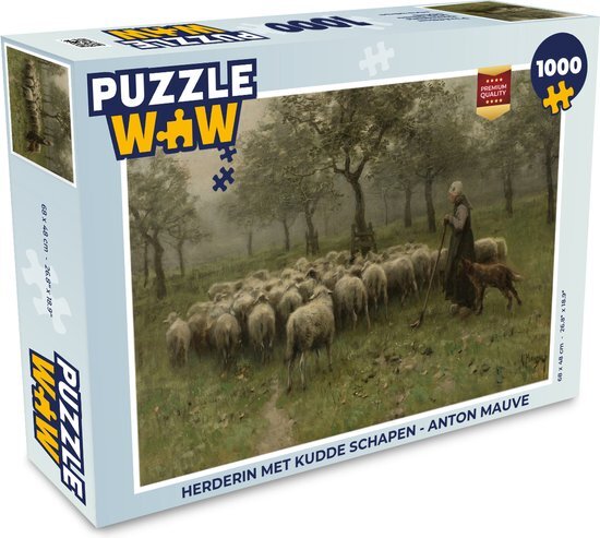 MuchoWow Puzzel Herderin met kudde schapen - Anton Mauve - Legpuzzel - Puzzel 1000 stukjes volwassenen