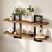 Relaxdays, set van 2 wandplanken, van spaanplaat, vintagebruin | voor wandmontage, voor keuken & badkamer, HxBxD: 40 x 13,5 x 38 cm