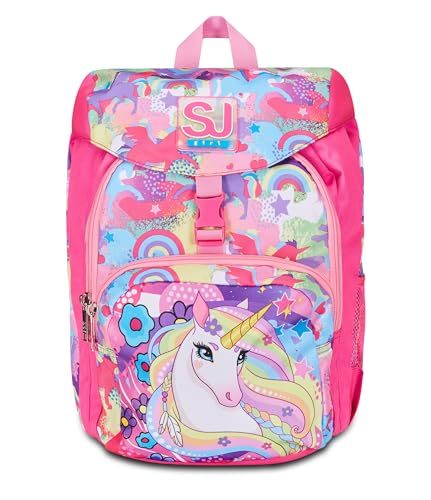 SJ Gang Primino Schoolrugzak, roze, unibraid, één vak, rugzak voor school en vrije tijd, basisschool, meisjes, Roze, Eén maat, Rugzak