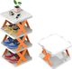 Orange Étagère à chaussures pliable à 4 niveaux KP39030