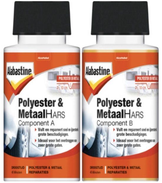 Alabastine Polyester & Metaal Hars 2x100 ml