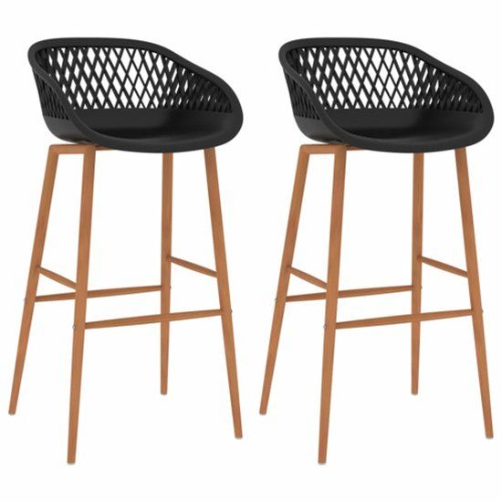vidaXL Barstoelen - Zwart - Set van 2