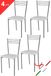 t m c s Tommychairs Elena - Eetkamerstoelen - Set van 4 - Aluminium & Wit - Kunstleer