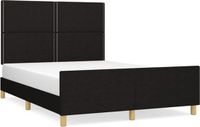 vidaXL Bedframe Zonder Matras Stof Zwart 140x200 cm