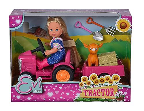 Simba Evi Love Tractor - Pop met Tractor en Accessoires - 12 cm - Vanaf 3 Jaar