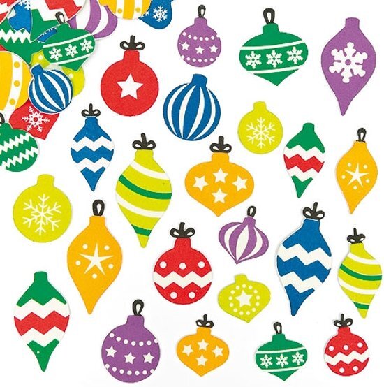 Baker Ross Foam stickers van kerstballen - creatieve knutselpakket voor kinderen om te versieren scrapbooking wenskaarten en kerst knutselwerkjes 120 stuks