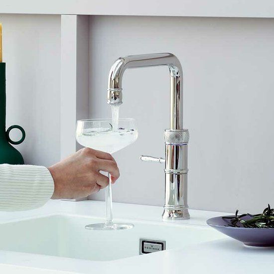 Quooker Classic Fusion Square - Kokendwaterkraan - Messing Patina - Combi Reservoir