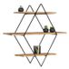 BUT ID MARKET Étagère murale, 3 tablettes, Bois, Métal, Noir, Naturel