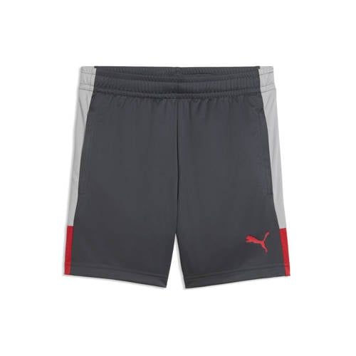 Puma individualLIGA voetbaltrainingsshort voor jongeren 176, Gray Echo Dusky Red
