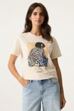 GARCIA Dames Print T-shirt Wit Korte mouw
