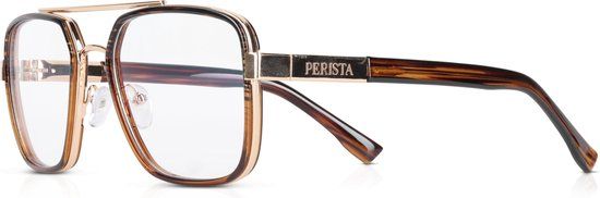 Perista Anti Blue light Aviator 006 - Heren - Goudkleurig/Bruin - Transparant