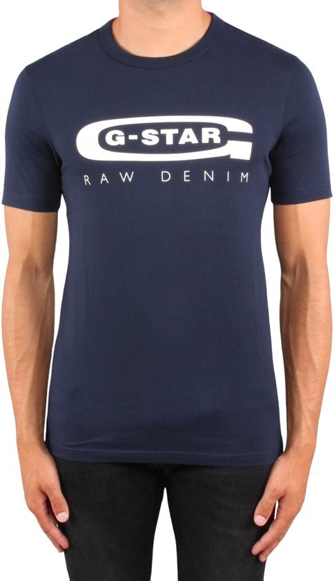 G-Star T-shirt met logo donkerblauw