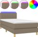 vidaXL Boxspringbed met matras en LED-verlichting, taupekleurig, 100x200 cm, gestoffeerd