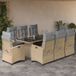 Maison Exclusive - Ensemble de jardin d'extérieur, 9 pièces, avec coussins, mélange de couleur beige, en polyrotin