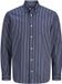 Jack & Jones Chemise décontractée Coupe droite Rayé Manches longues Coton biologique Bleu marine Blazer XL