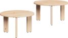 vidaXL Salontafel - Set van 2 - Naturel - 47,5 x 47,5 x 27 cm - Massief grenenhout