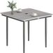 Gris Table de jardin rectangulaire pour 4 personnes, table à manger extérieure avec trou de parasol, 85 x 85 x 72,5 cm