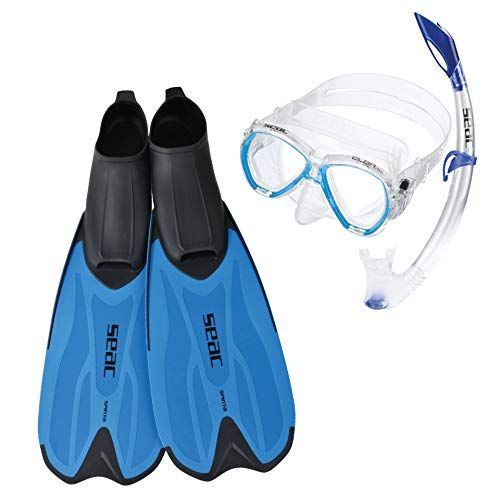 Seac Set Spinta - Duikmasker, snorkel en vinnen - Blauw - Maat 28/30