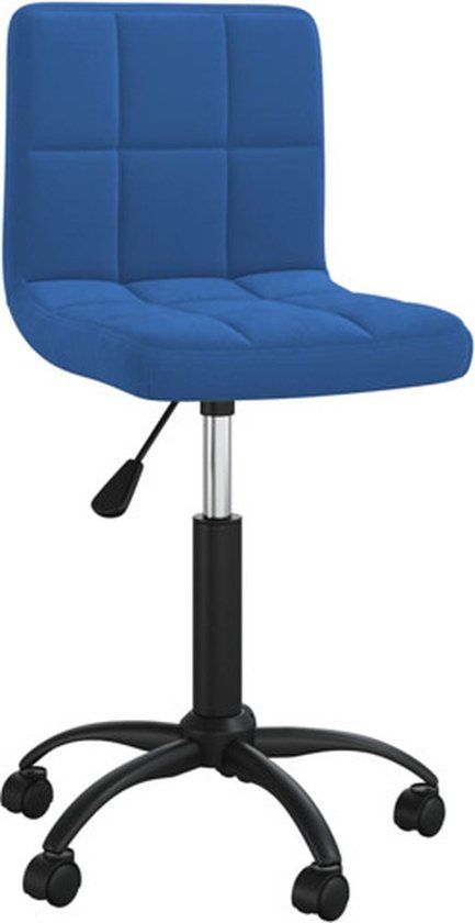 vidaXL Eetkamerstoel draaibaar fluweel blauw