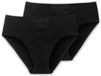 Schiesser Tai slip set van 2 stuks zwart - Cotton Essentials Dames Onderbroek