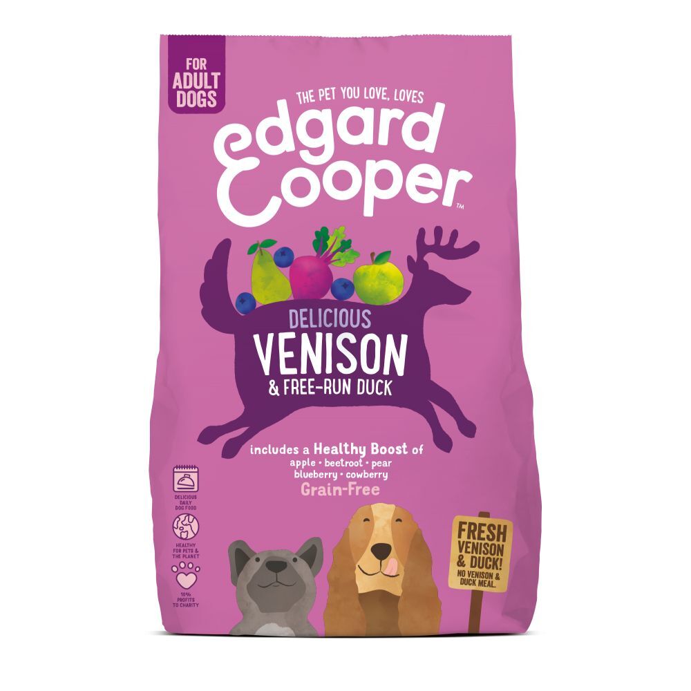 Edgard & Cooper Edgard&Cooper Delicious Venison Adult Hert&Eend&Appel - Hondenvoer - 2.5 kg Graanvrij