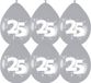 Haza 25 jaar getrouwd Jubileum thema ballonnen - 60x stuks - zilver