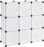 SONGMICS Opbergkast / Opslagmeubel / Schoenenrek met Deuren | 9 Kubus Vakken | Wit