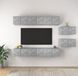 Maison Exclusive - Meuble TV, 8 pièces, composite bois couleur béton gris