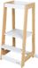 roba Houten Learning Tower - Volgens het Montessori-Principe - Belastbaar tot 80kg - Bamboe / Wit