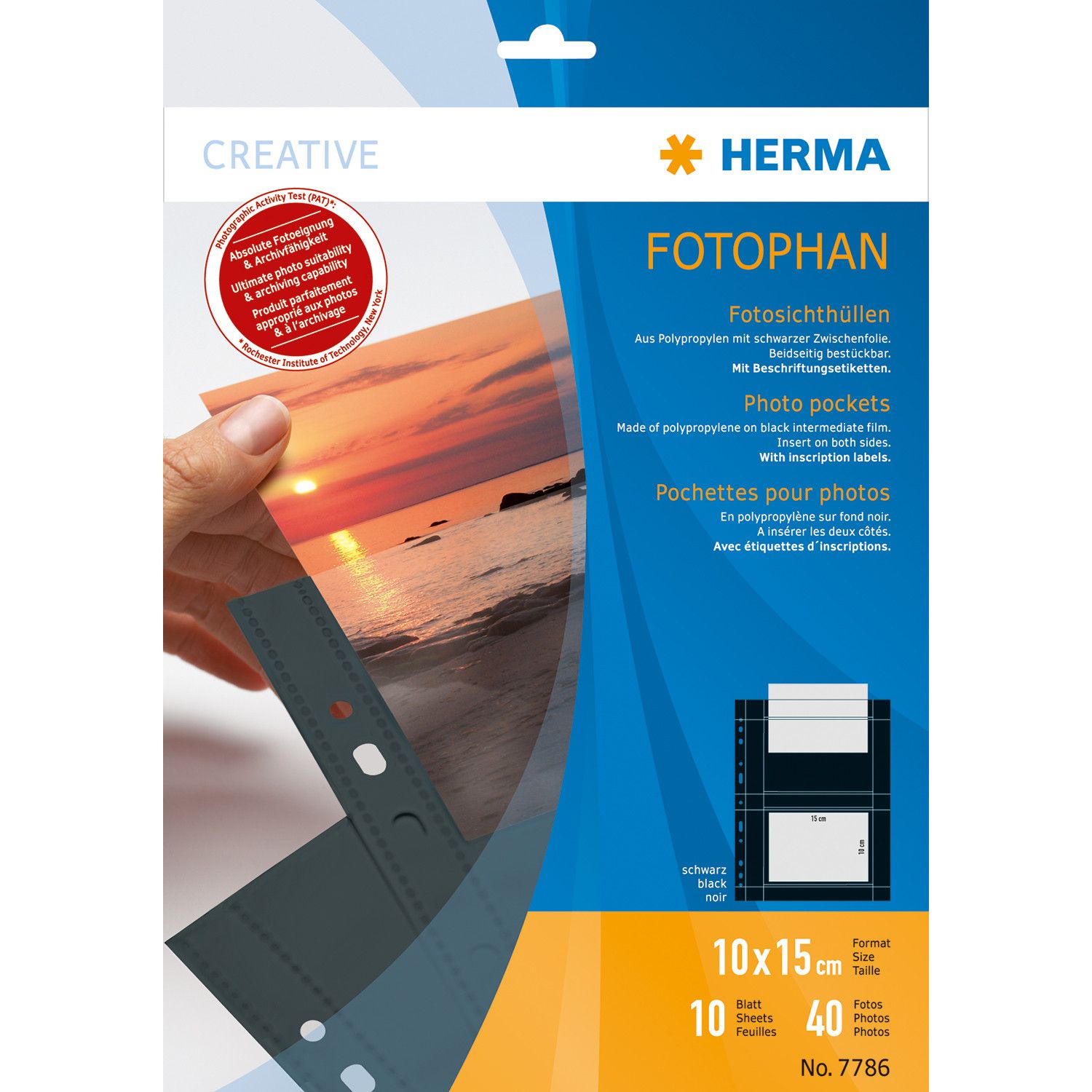 HERMA 7786 - Insteekmappen - Polypropyleen (PP) - 10 stuks - Zwart, Transparant