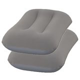Bestway Opblaasbaar reiskussen - 2x - grijs - 38 x 24 cm