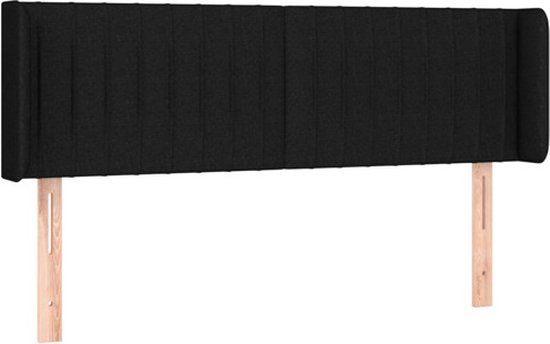 vidaXL Hoofdbord met randen 147x16x78/88 cm stof zwart
