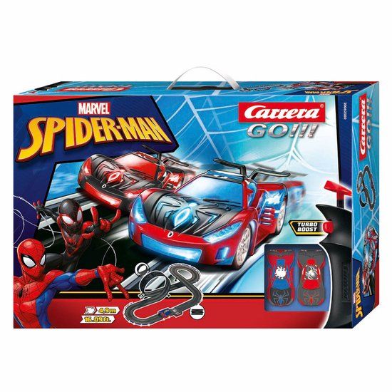 Carrera Go!!! Racebaan - GO!!! Marvel Spiderman - Spider Racing - Spiderman Rood vs. Zwart - 4,9m