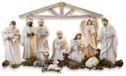 LOBERON Kerststalfiguur set van 12 Santo crème