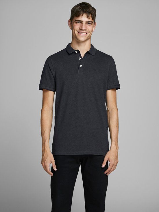 JACK&JONES JJEPAULOS POLO SS NOOS Heren - Dark Grey Melange - Maat S