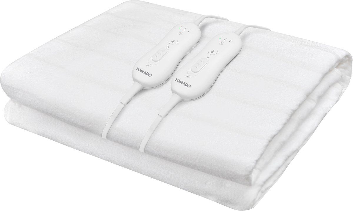 Tomado Elektrische deken 2 persoons - Warmtedeken - 160 x 140 cm - Onderdeken - 2 schakelaars met 3 warmtestanden