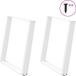 Pieds de table 2 pcs forme en U 70x(72-73) cm acier blanc