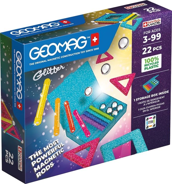 Geomag Glitter Panels Recycled - Anti-stress speelgoed - Meerkleurig
